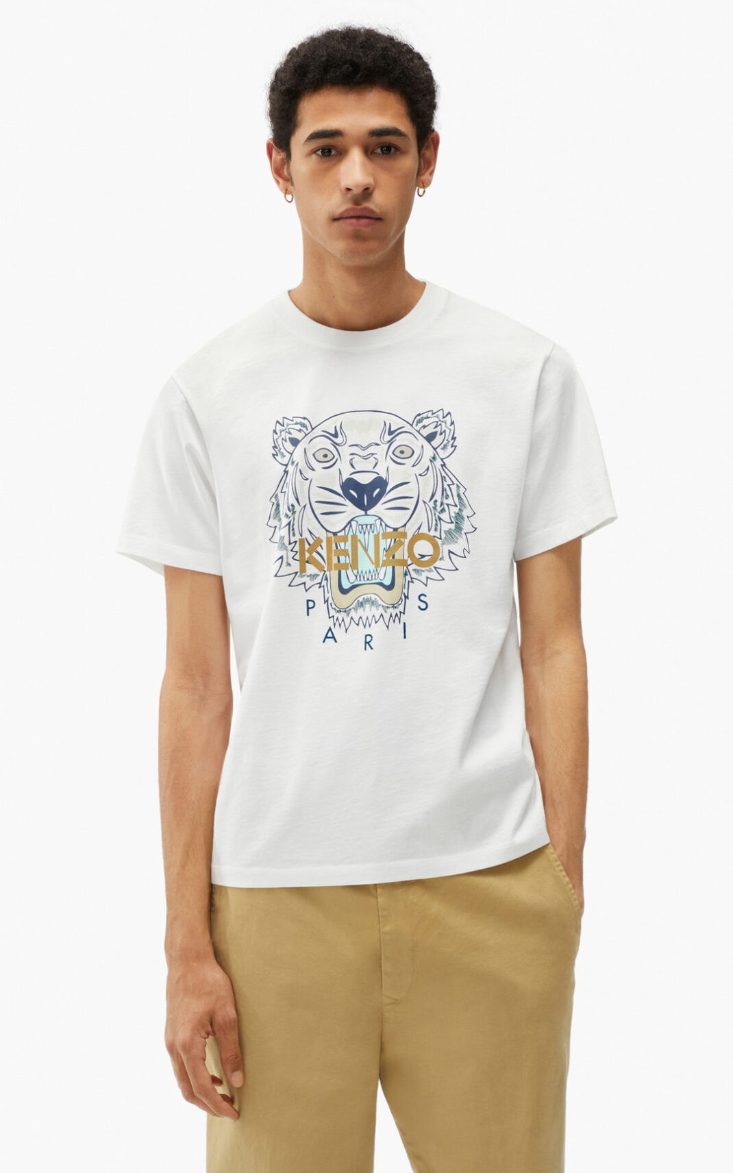 T Shirt Kenzo Homme Tiger Blanche CLQRU-4753